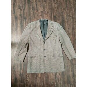 Giorgio Armani Collezioni Wool/Silk 44L Sport Coat Brown Blazer Jacket Geometric